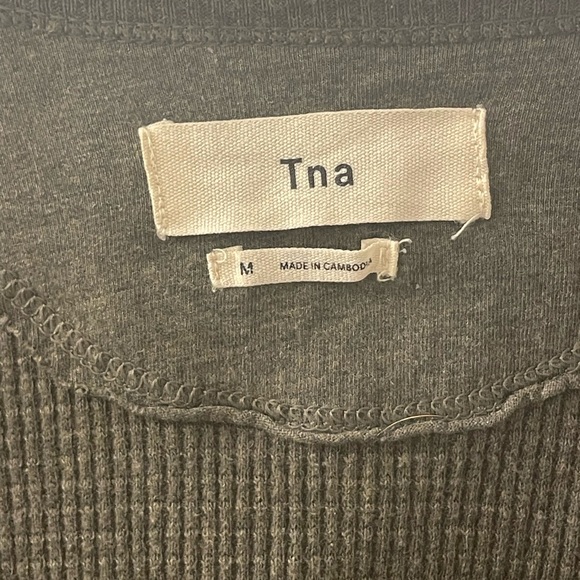 TNA Dark Olive Ribbed Sweater - Picture 3 of 3